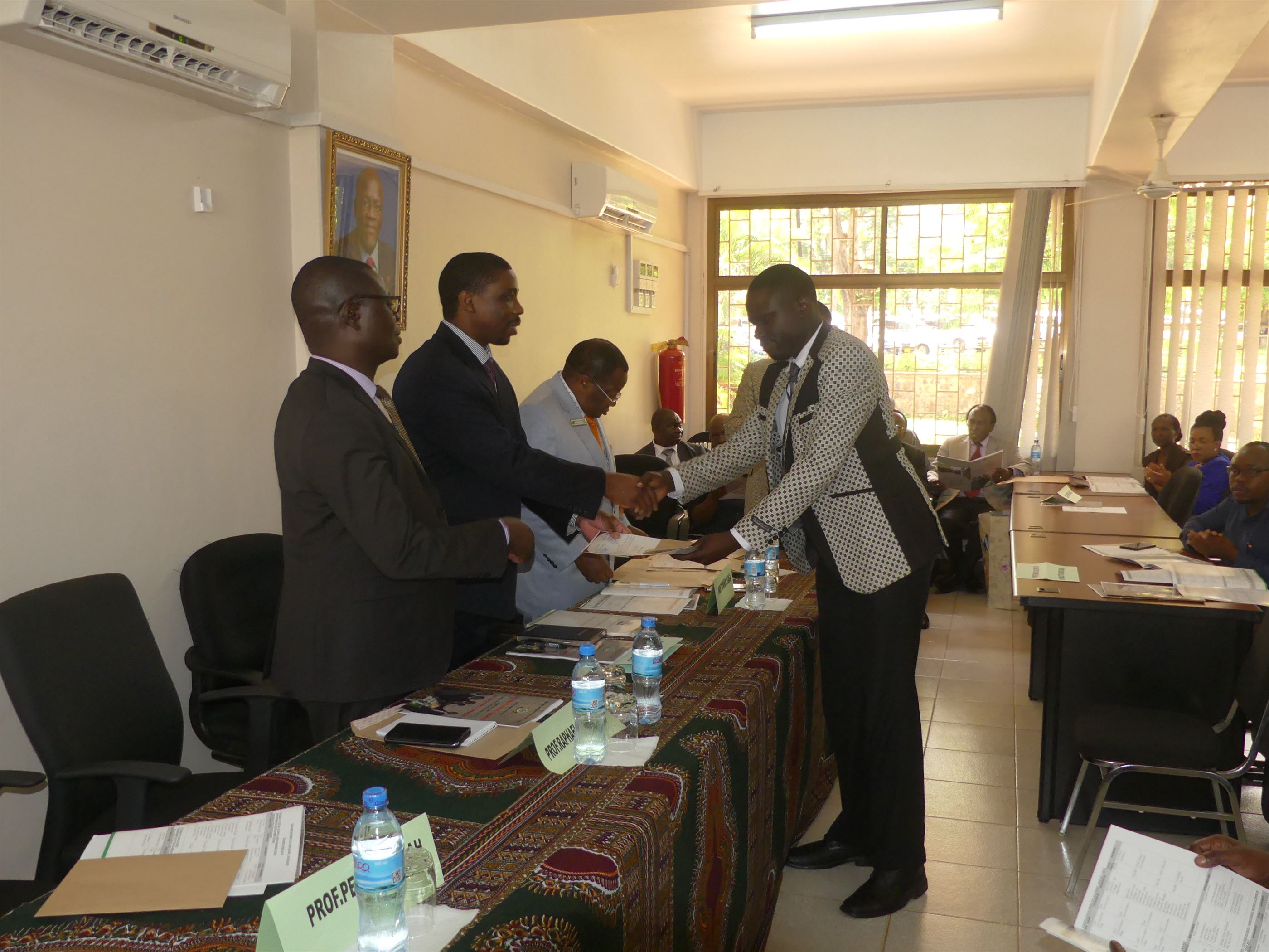 Mr Daniel Malima receiving SUASO Leadership for Vice President SUASO during 34th SUA prize giving ceremony
