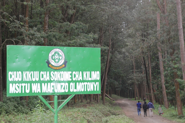 Kibao cha kuingia kwenye msitu wa mafunzo wa Olmotonyi