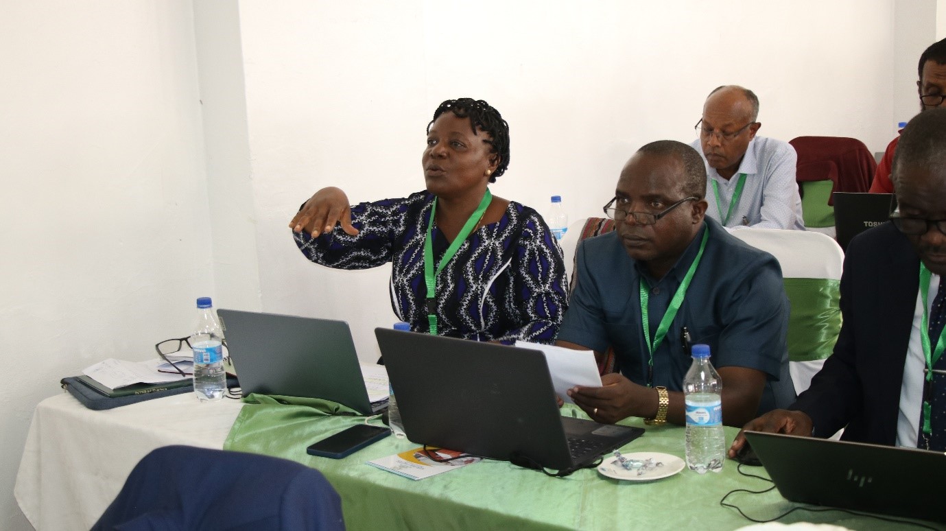 •	Prof. Faith Mabiki main Coordinator for Interact – Africa Project (SUA) contributing to the discussion after launching the project at Kisumu (Kenya)