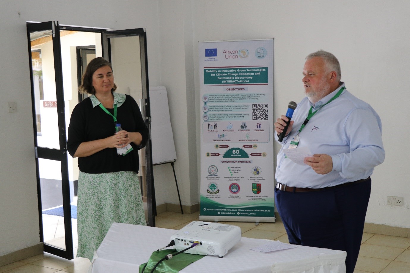 Dr. Lenka Zouhar Ludvíková (left) and Dr.  Jiří Schneider (right) from Mendel University, Brno – sharing a collaboration experience during the launching meeting.  Mendel University is an EU Technical partners for the project.