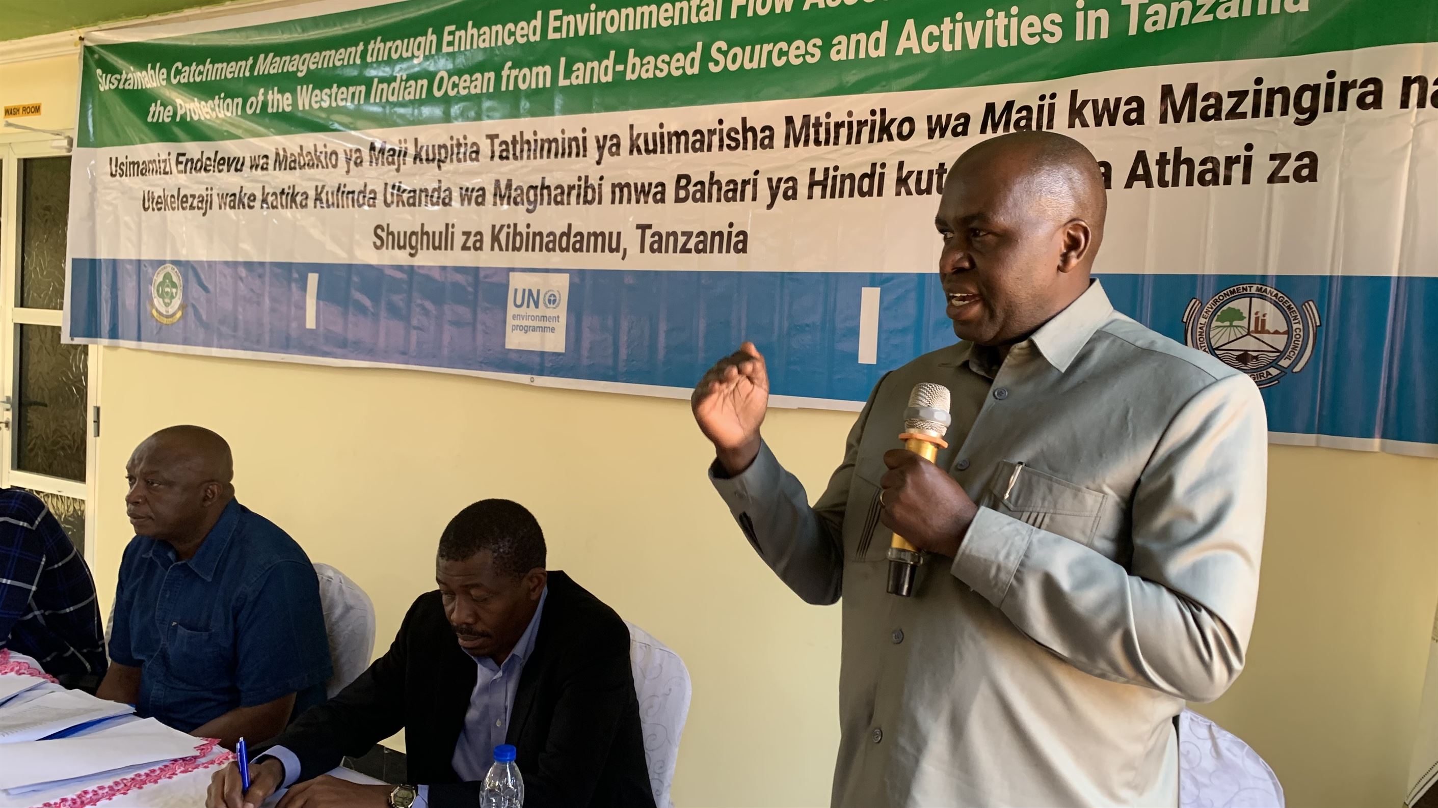 Principle Investgator of EFLOWS Project Prof. Japhet Kashaigili explaining the purpose of the Workshop.