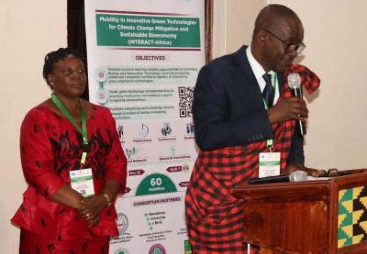 The Deputy Vice Chancellor (PF & A ) Prof. Amandus Muhairwa Introducing SUA to the INTERACT AFRICA PROJECT before signing the agreements.