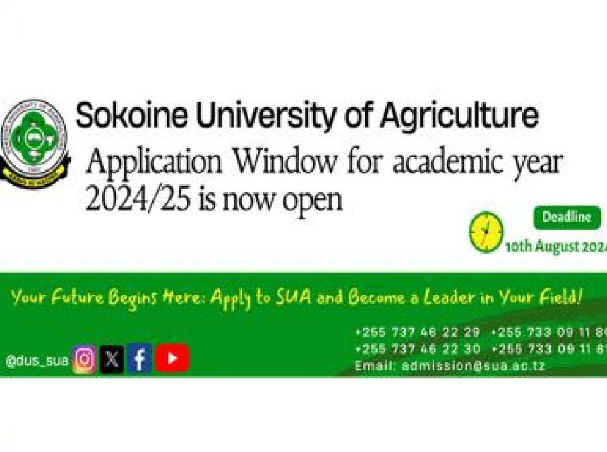 CALL FOR APPLICATIONS for Undergraduate Programmes in the Academic Year 2024/2025 for SUA