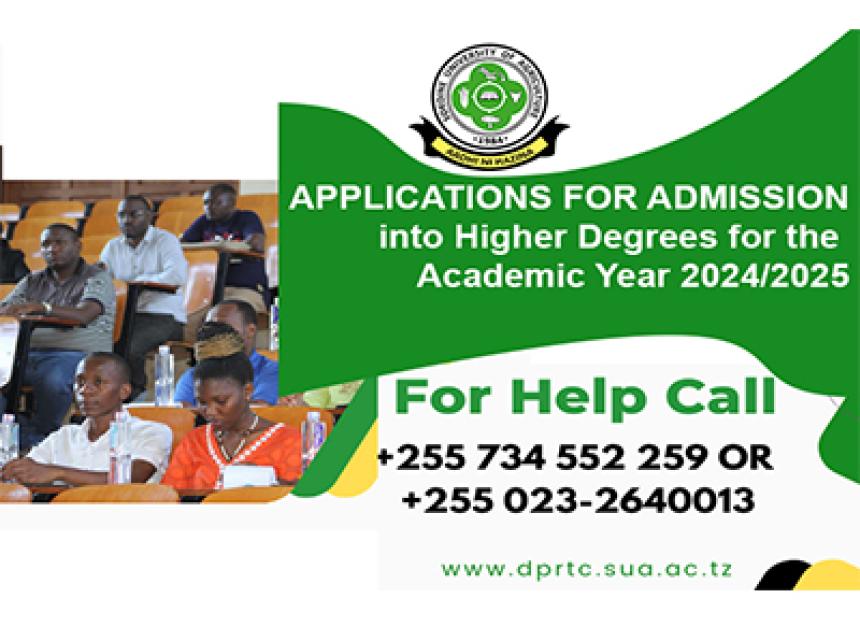 APPLICATIONS FOR ADMISSION into Higher Degrees for the Academic Year 2024-2025